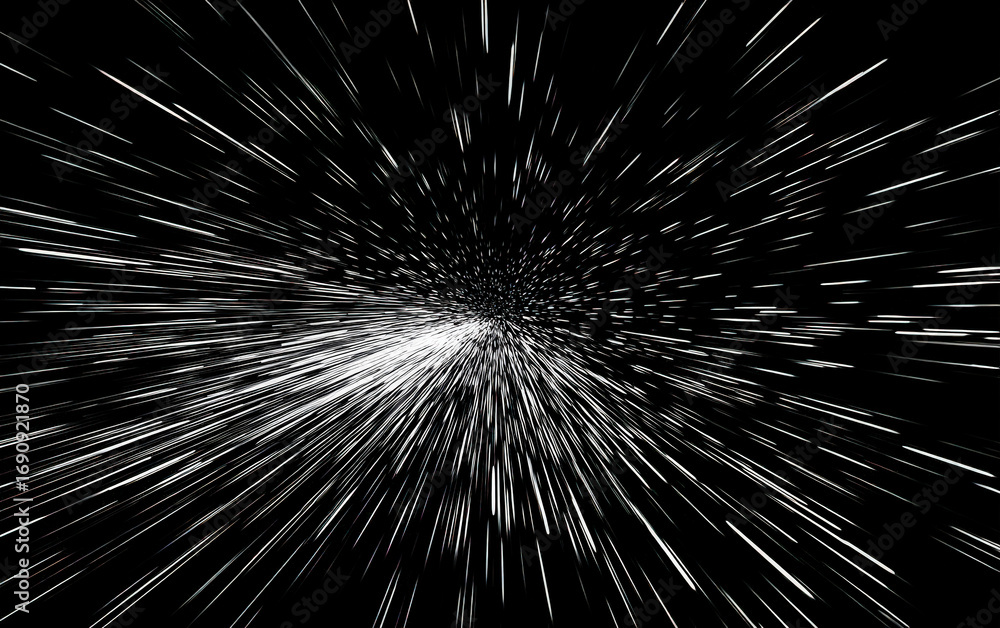 Aufkleber black and white abstract burst with radial lines creating a dynamic effect