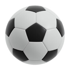 Fototapeta premium Detailed Black and White Soccer Ball on Transparent Background Classic Sports Equipment