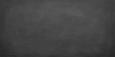 Textured blank chalkboard with vintage blackboard and chalk on a grunge wall