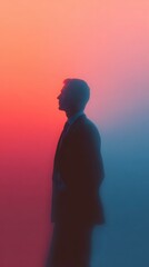 business man isolated in front of minim