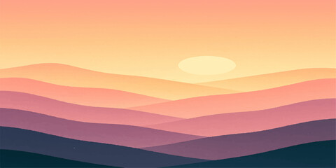 Mountain peaks are silhouetted against a vibrant orange and red sky during a beautiful sunrise