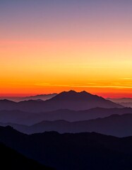 Obraz premium Mountain range sunrise panorama