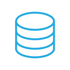 Blue Database Storage Symbol Vector