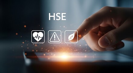 HSE Concepts Presented On A Modern Digital Interface, Health, Safety, Environment Solutions