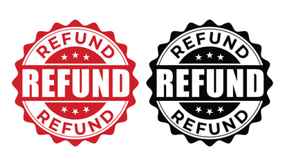 Refund Label Stamp Vector Design | Money Back Guarantee Icon | Return Policy Badge