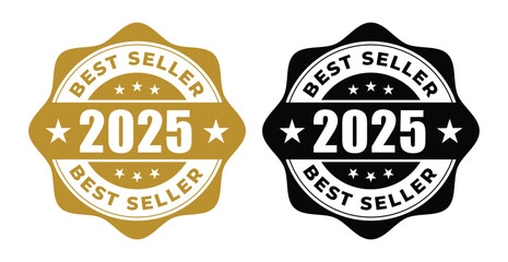 2025 Best Seller Award Badge Design, 2025 Best Seller vector Stamp