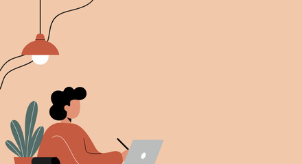 Creative individual working remotely on a laptop with a stylus, highlighting modern digital work, productivity, and flexible lifestyle.