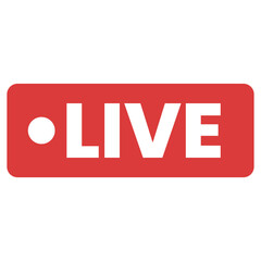 Red Live Streaming Broadcast Button Graphic