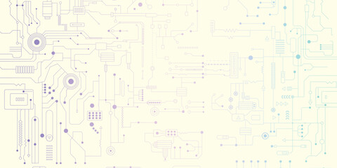 Futuristic Technology Background with Digital Data Network. Vector