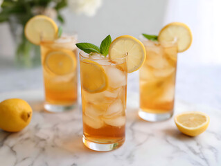 Fototapeta premium glass of cola with lemon