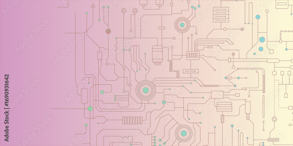 Poster tech innovation background with abstract data streams