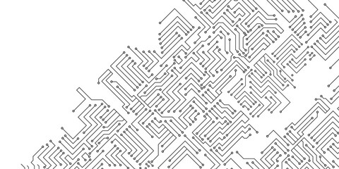 Futuristic Circuit Board Pattern in Black Tones