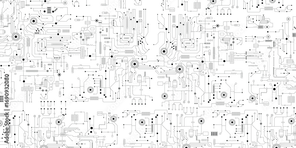 Poster cyber technology background with binary code and light effects