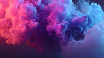 Fototapeta premium Abstract colored smoke with neon pink, purple, and blue colors on a smoke background.