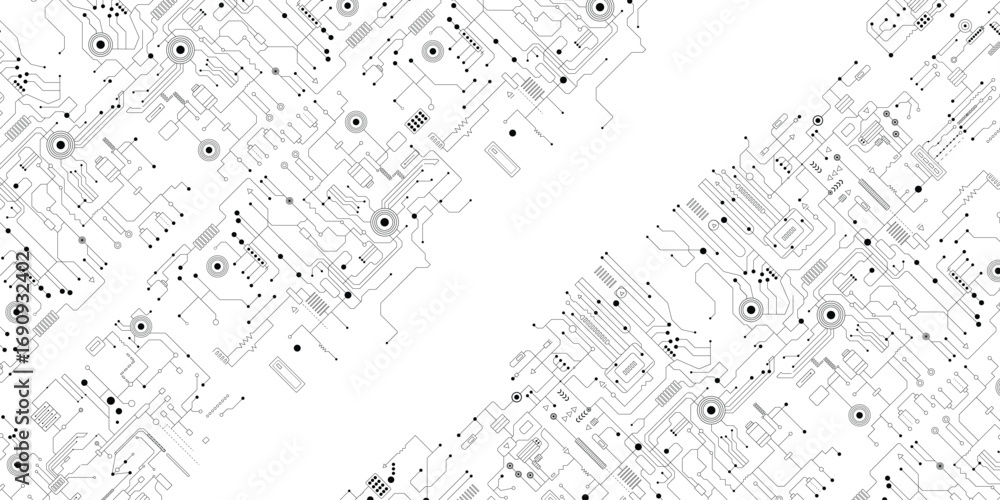 Poster futuristic digital technology background with data network