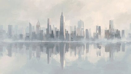 Obraz premium Misty New York City Skyline