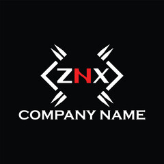 ZNX letter logo, ZNX letter logo design, ZNX monogram logo, ZNX corporate logo, ZNX creative logo