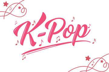 Chic K-POP Typography on white Background