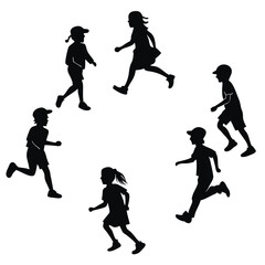 Children running in circle