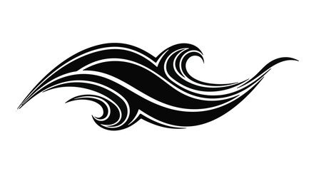 Obraz premium Abstract black wave design, symbolizing motion and fluidity in nature