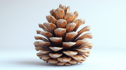 A detailed close-up image of a pine cone showcases its intricate textures and earthy tones. Perfect for nature-themed projects or as a decorative element.