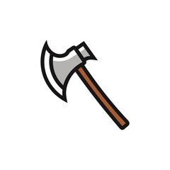 Stylized medieval battle axe isolated on transparent background