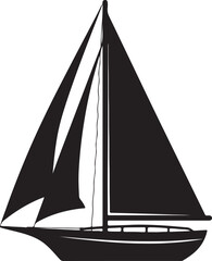 Sailboat Silhouette Isolated on White Background – Sailing Boat Vector Illustration
