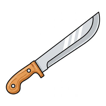 Flat icon illustration of Golok Betawi machete