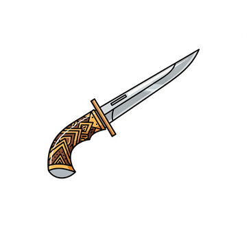 Flat icon illustration of Badik Bugis dagger.