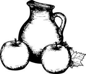 Harvesting fresh apples and cider from farm orchard rustic close-up seasonal delights