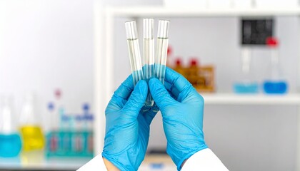 Conducting chemistry experiments with test tubes in a laboratory setting bright environment close-up view