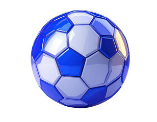 Fototapeta premium Glossy blue and white soccer ball