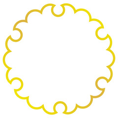 和柄の金のフレームイラスト