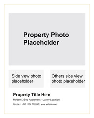 Fototapeta premium Real Estate Flyer Template Property Photo Placeholder Text vector