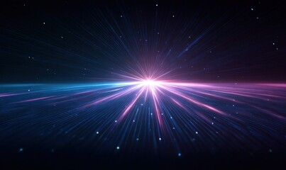 Abstract space-themed digital art, radiating light