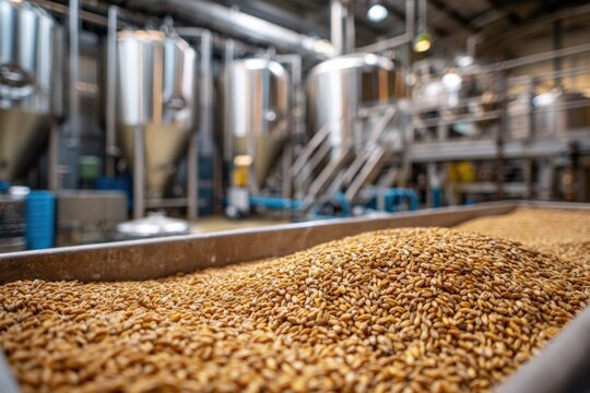 Grain for brewing in a brewery - Powered by Adobe