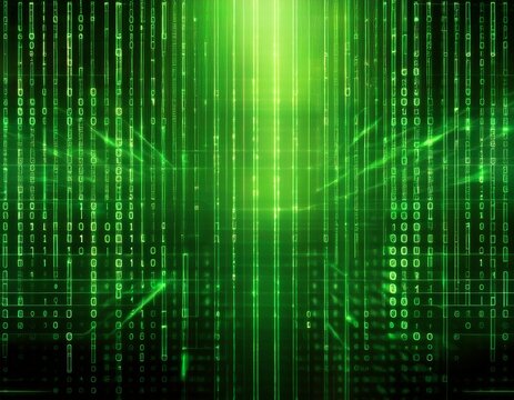 abstract green digital binary code matrix texture background