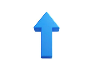 3D rendered bright blue upward arrow