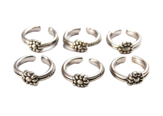 Toe rings isolated on white background
