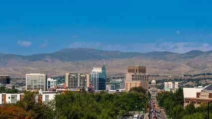 Summer view of the skyline of Boise