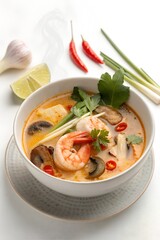 Thai noodle soup with shrimp