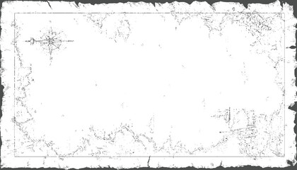 Aged parchment map with compass and ship rose