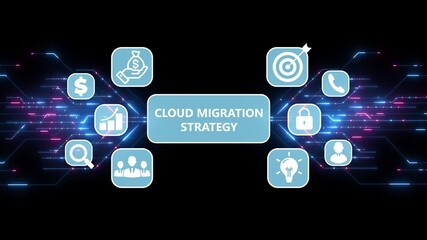 Visualizing cloud migration strategy global connectivity and business technology concepts.Digital Circuit Network Technology internet data space Background. - Powered by Adobe