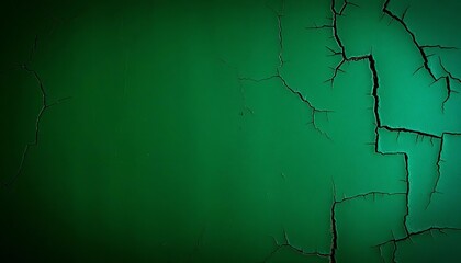 Obraz premium Dark, textured green grunge background with visible cracks and wear, rustic, illustration