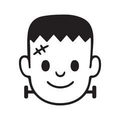 Frankenstein's Monster Cartoon Face