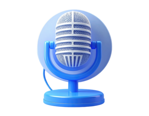 3D rendered light blue microphone icon (1)
