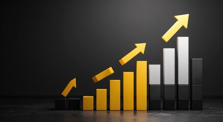 3D graphic of a rising graph