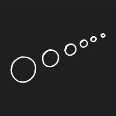 Planets linear illustration on black color background