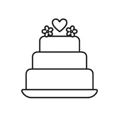 Wedding Line Icons Romantic Vector