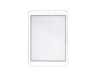 White tablet computer with blank screen